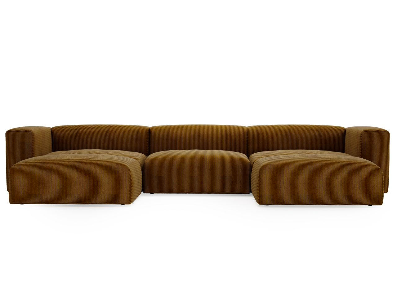 WOHNLANDSCHAFT U Landi Braun - Schwarz/Braun, Kunststoff/Textil (340/85/180cm) - Graingold
