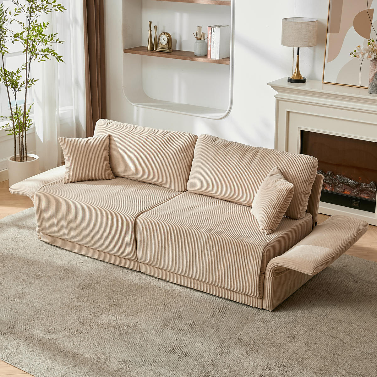 SCHLAFSOFA DE-35218 multifunktional umwandelbar Beige - Beige, Textil (88/84/182cm) - ComfortXL