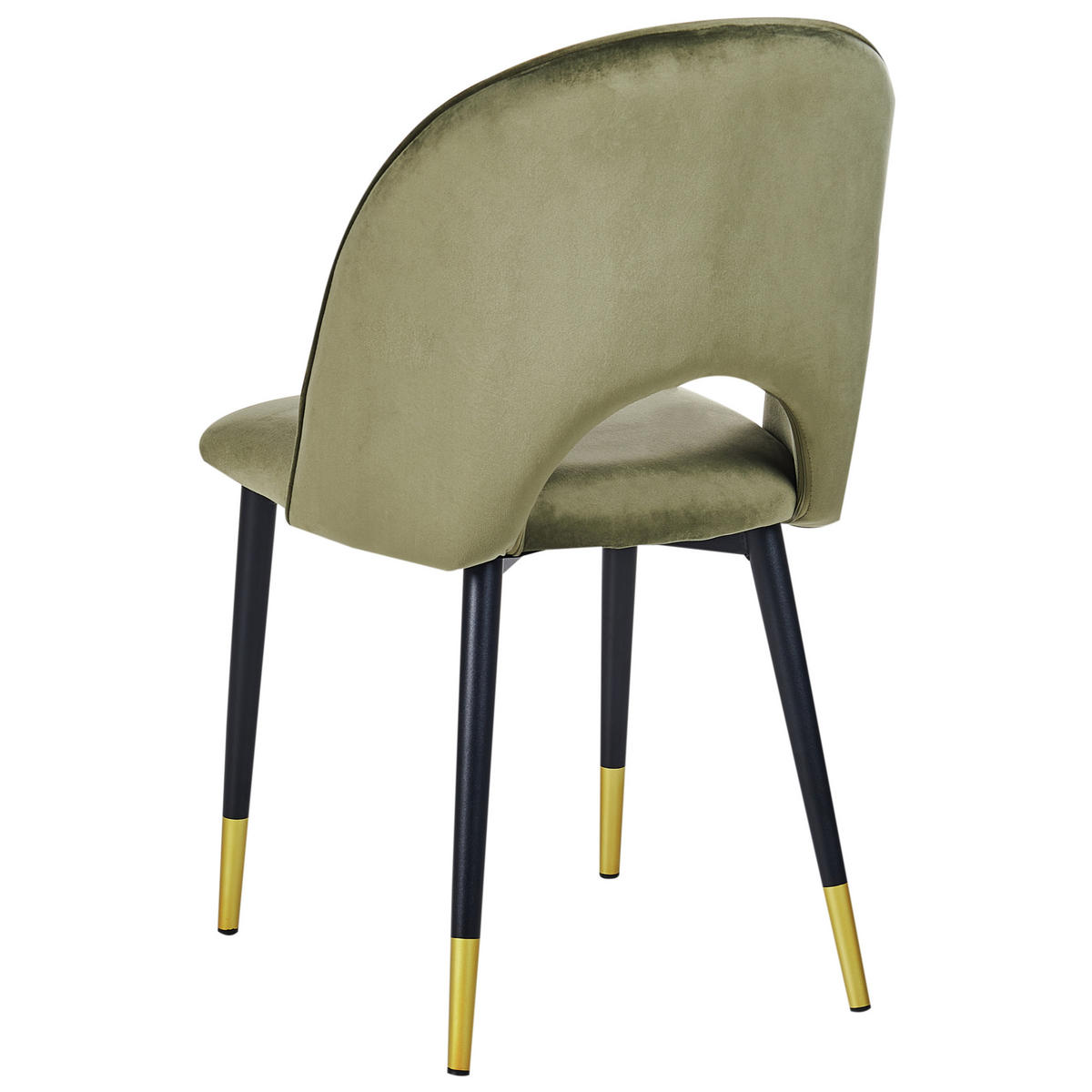 ÉTKEZŐSZÉK 2 darabos Szett Bársony olívazöld Magalia - olívazöld/fekete, textil (47/84/45cm) - Beliani