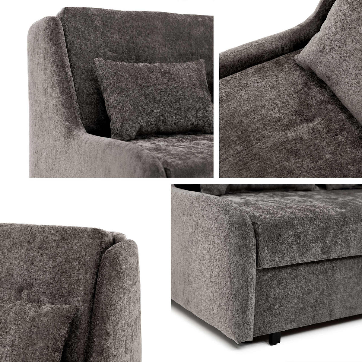SCHLAFSOFA Viva Elite II - Schwarz/Braun, Holz/Metall (126/85/98cm) - MIRJAN24