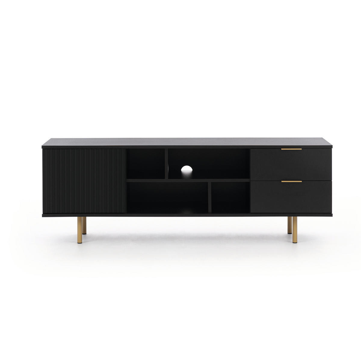 TV-SCHRANK Bianco 150 Schwarz - Schwarz, Holzwerkstoff (150/52/41cm) - Bettso