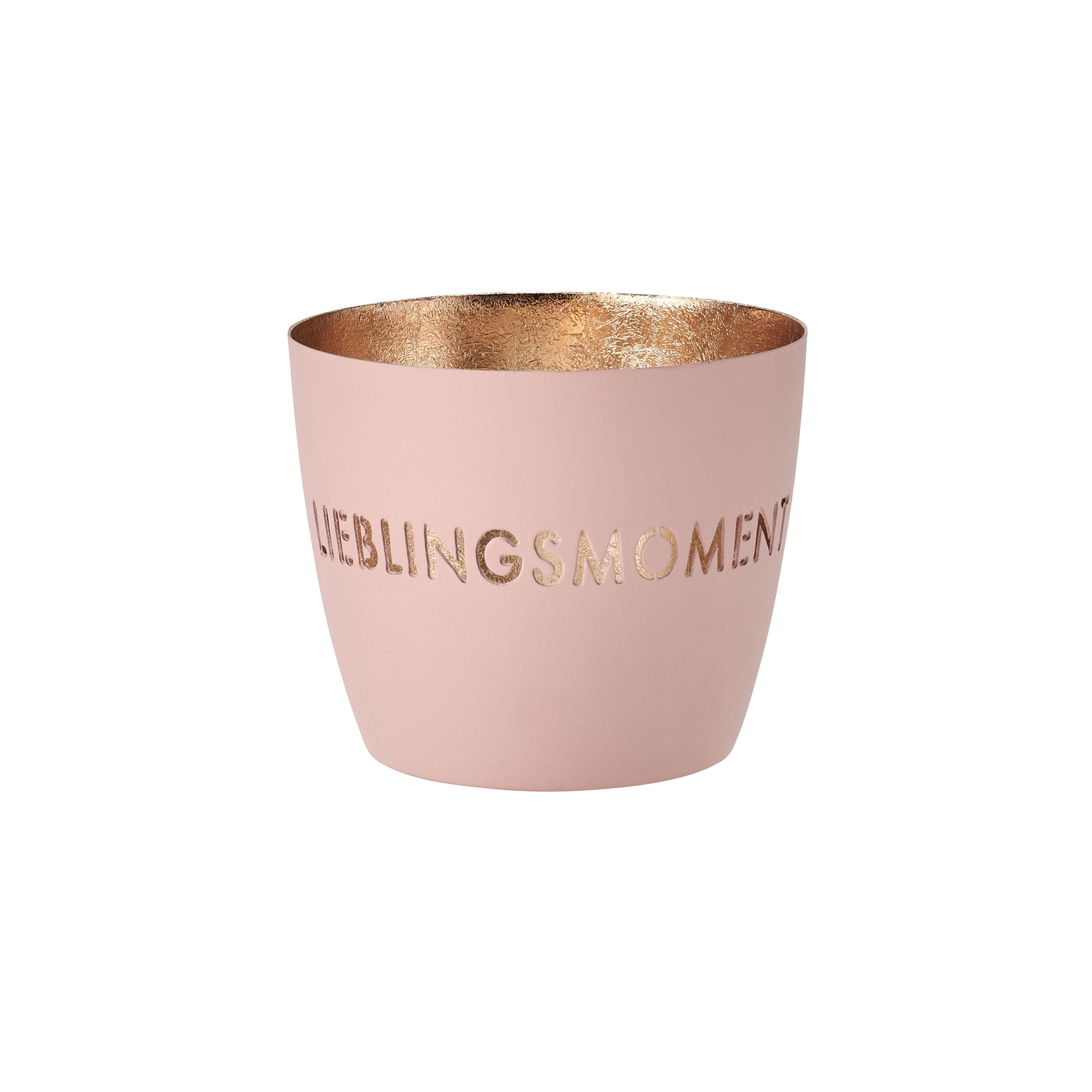 TEELICHTHALTER Madras Lieblingsmoment M, Eisen, Blush, Gold, 8.5 cm - Goldfarben, Metall (9cm) - Gift Company