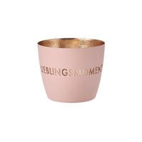 TEELICHTHALTER Madras Lieblingsmoment M, Eisen, Blush, Gold, 8.5 cm - Goldfarben, Metall (9cm) - Gift Company