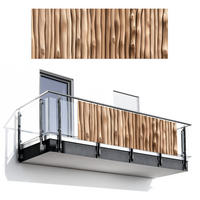 BALKON-SICHTSCHUTZ Holz - Stiel - Hellbraun - Ahornfarben, Kunststoff (300/110cm) - MuchoWow