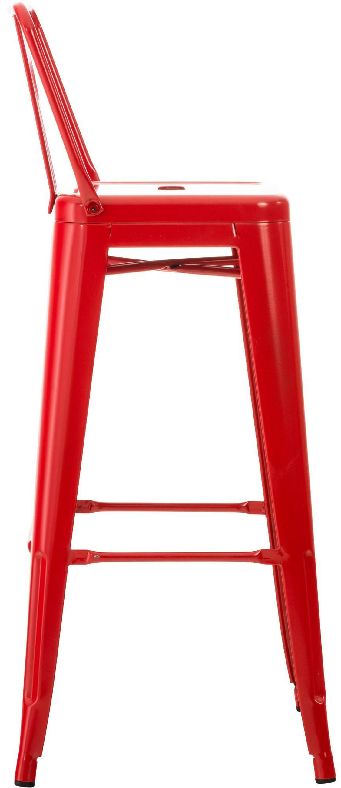 BARHOCKER 4er Set Lekel Metall Rot - Rot, Metall (44/96/43cm) - DELUKE