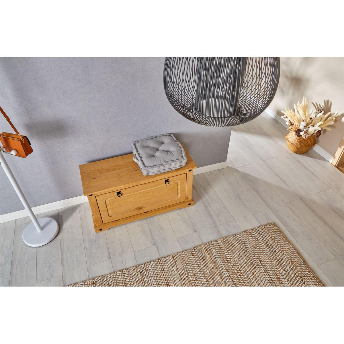 SCHUHBANK TEQUILA - Naturfarben, Holz (95/50/38cm) - IDIMEX