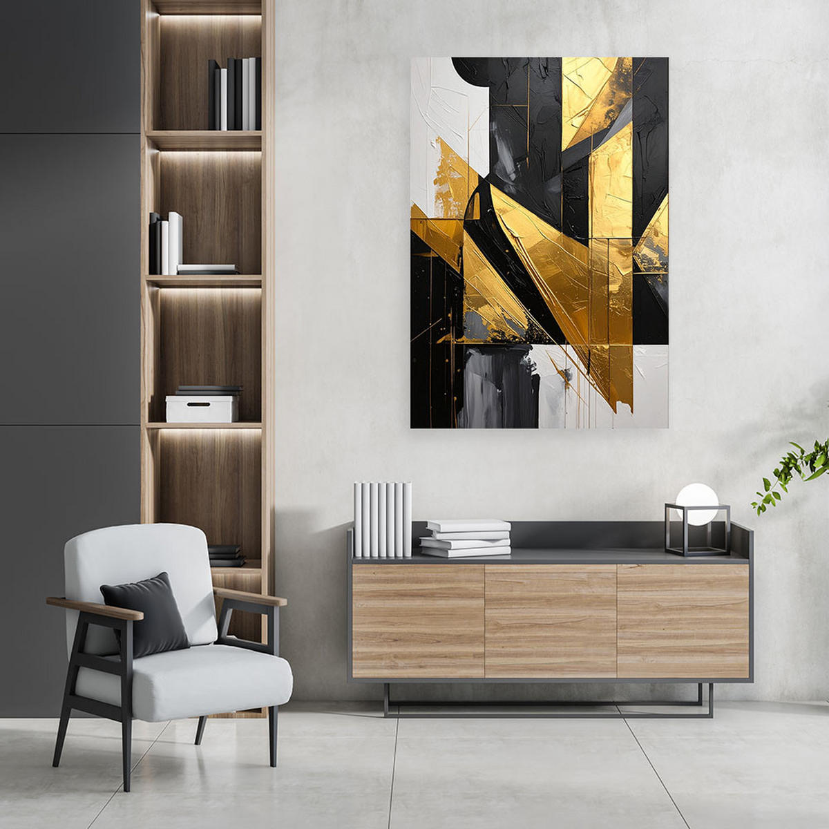 LEINWANDBILD 3D und geometrisch 80x120cm - Goldfarben, Textil (80/120cm) - Feeby