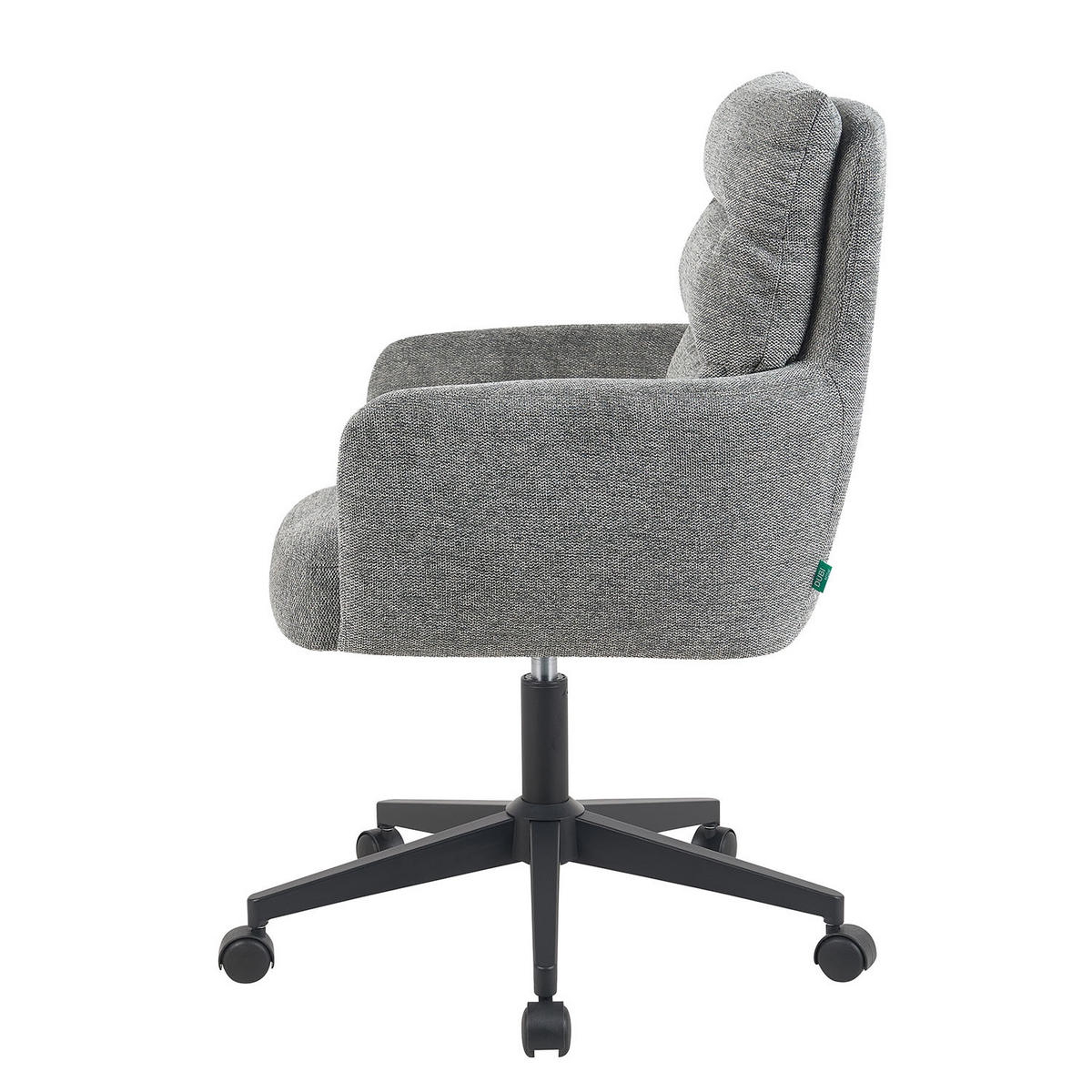 BÜROSTUHL Mika-Riko - Schwarz/Grau, Textil/Metall (59/91/66cm) - DUBI Möbel