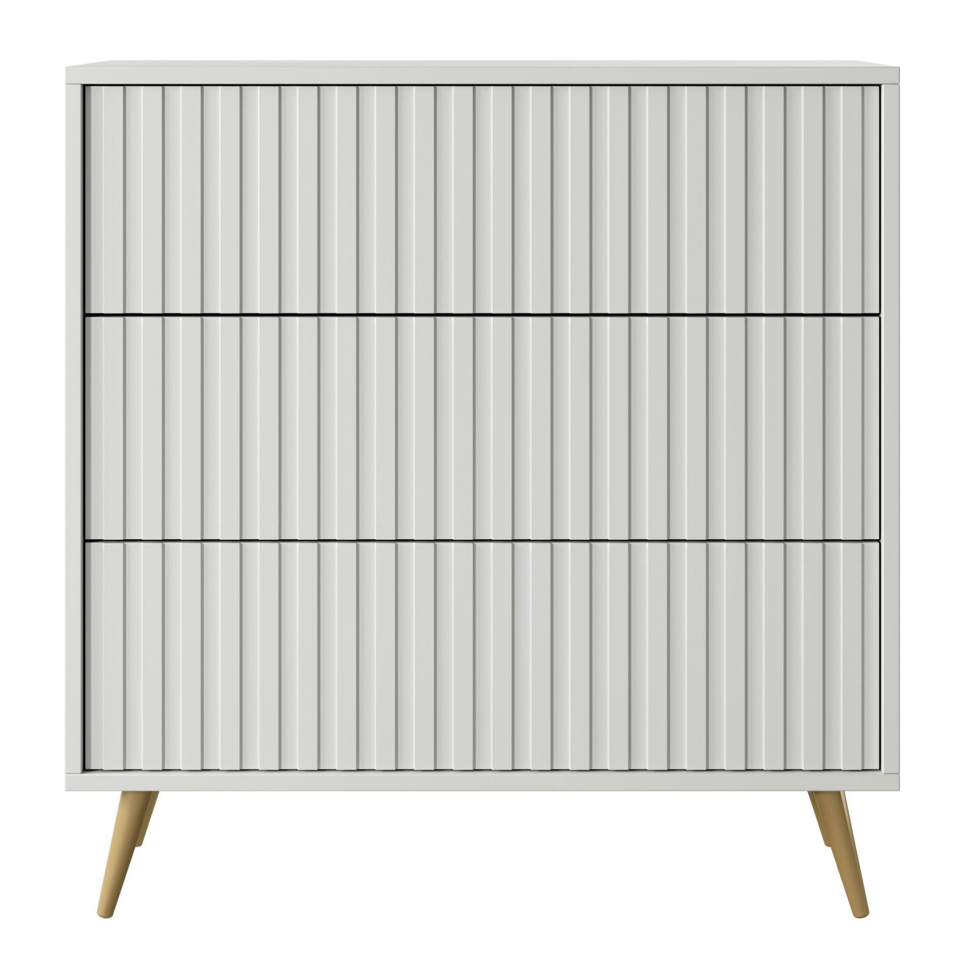 SIDEBOARD Bello weiß mit goldenen Beinen, 79 cm - Goldfarben/Weiß, Holzwerkstoff/Metall (79/78/38cm) - Selsey