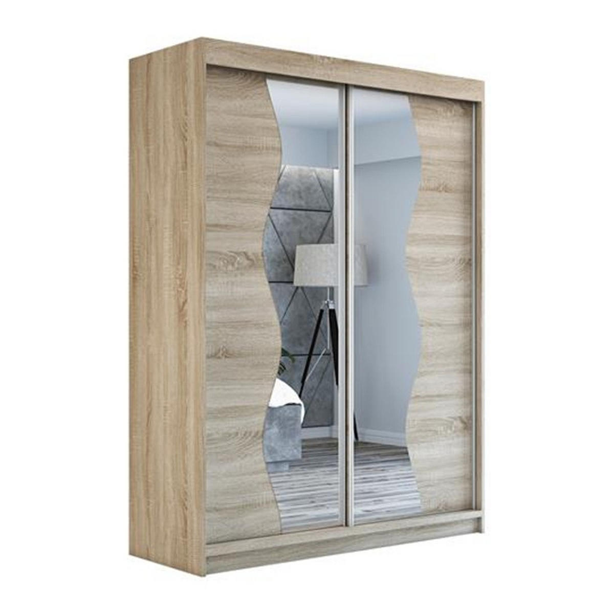 SCHWEBETÜRENSCHRANK 180 CM RIMA Farbe: Sonoma / sonoma / sonoma - Braun, Holzwerkstoff (180/215/59.5cm) - A&J MöbelLand