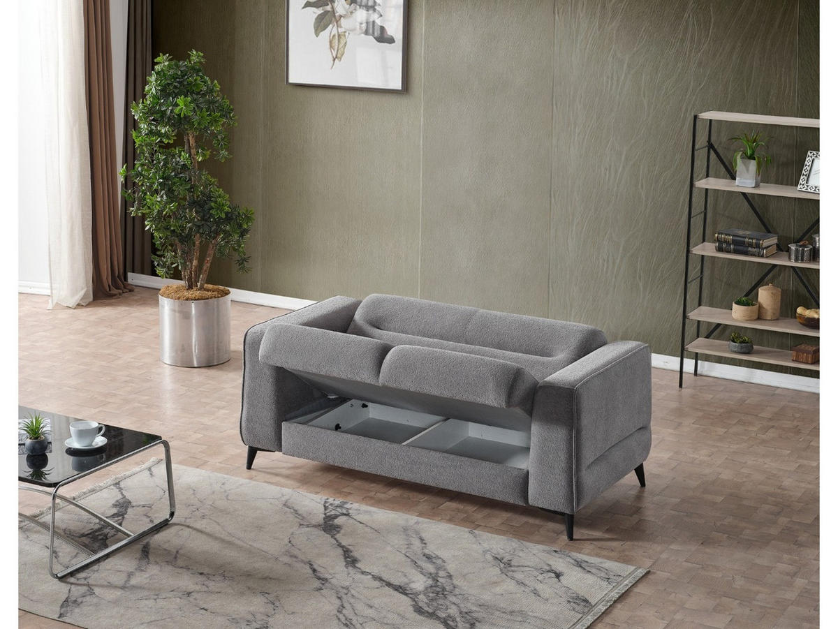 SITZGARNITUR Manta, Grau Stellvariante 2+1+1 - Grau, Holzwerkstoff/Kunststoff (174/87/98cm)