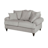SOFA hellgrau Landhaus, Couch 2-Sitzer 170 cm - Hellgrau, Holz/Textil (170/95/100cm) - Furn.Design