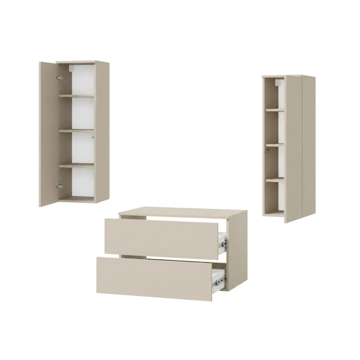 BADMÖBEL-SET Color Kaschmir 3-Teilig (2S 80 + 1D 100 X2) - Kaschmir, Holzwerkstoff (120/160/45cm) - mzm24