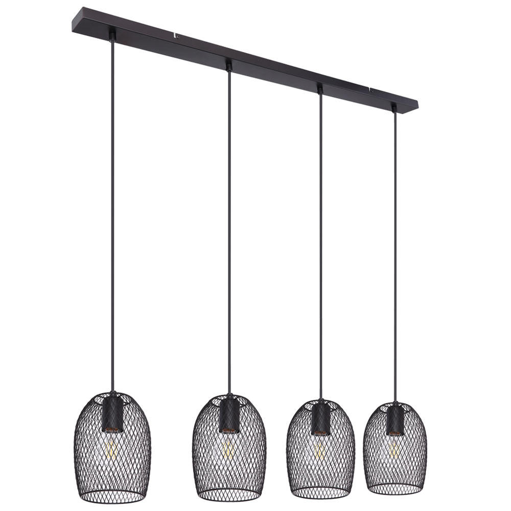 LED HÄNGELEUCHTE DOPS Geflecht Schwarz - Schwarz, Metall (100/15/150cm)