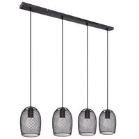 LED HÄNGELEUCHTE DOPS Geflecht Schwarz - Schwarz, Metall (100/15/150cm)