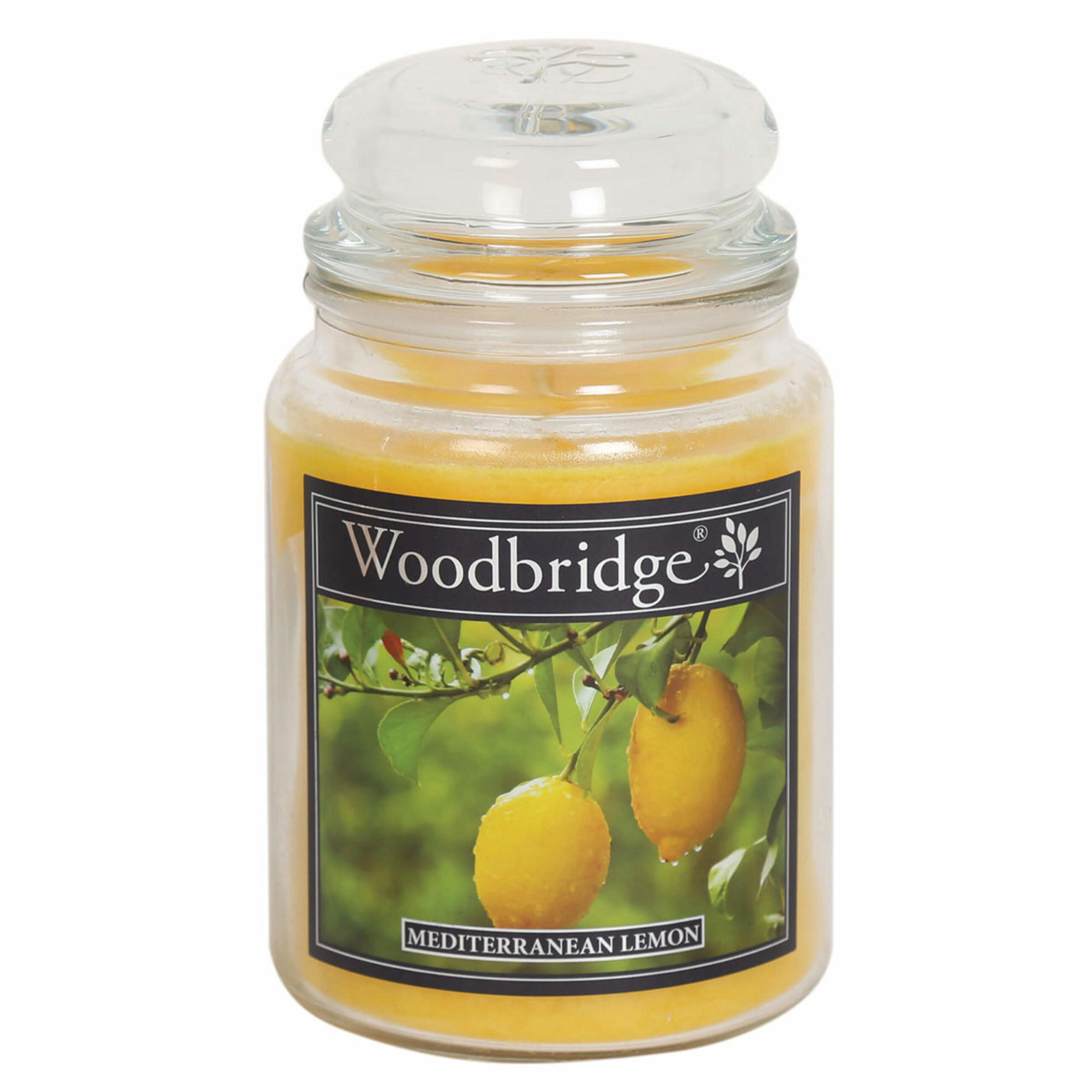DUFTKERZE Woodbridge - Gelb, Naturmaterialien/Glas (17cm)