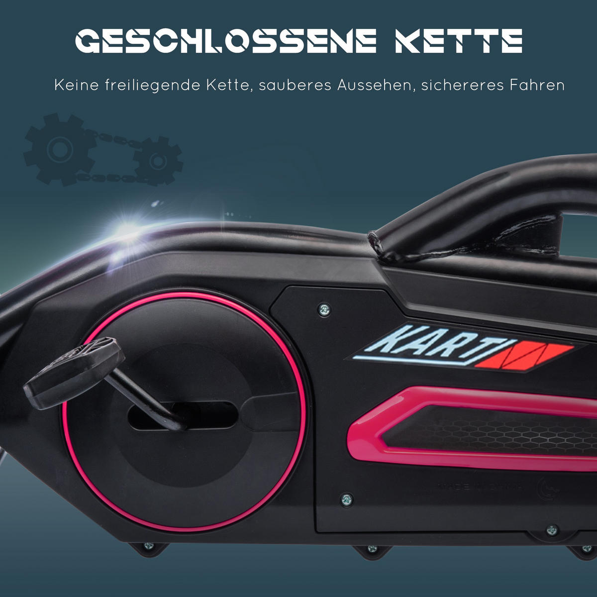 KINDER GO KART TRETAUTO, Rosa, Kunststoff, Metall - Rosa, Metall (100/58/58.5cm) - HOMCOM