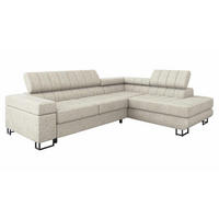 ECKSOFA Laris Premium, Seite: Rechts - Sandfarben/Schwarz, Holz/Textil (271/203cm) - MIRJAN24