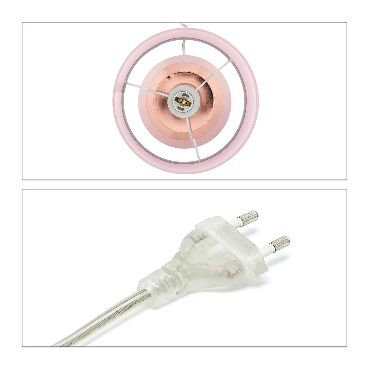 2XTISCHLAMPE - Rosa, Kunststoff/Textil (18/18/32cm) - Relaxdays