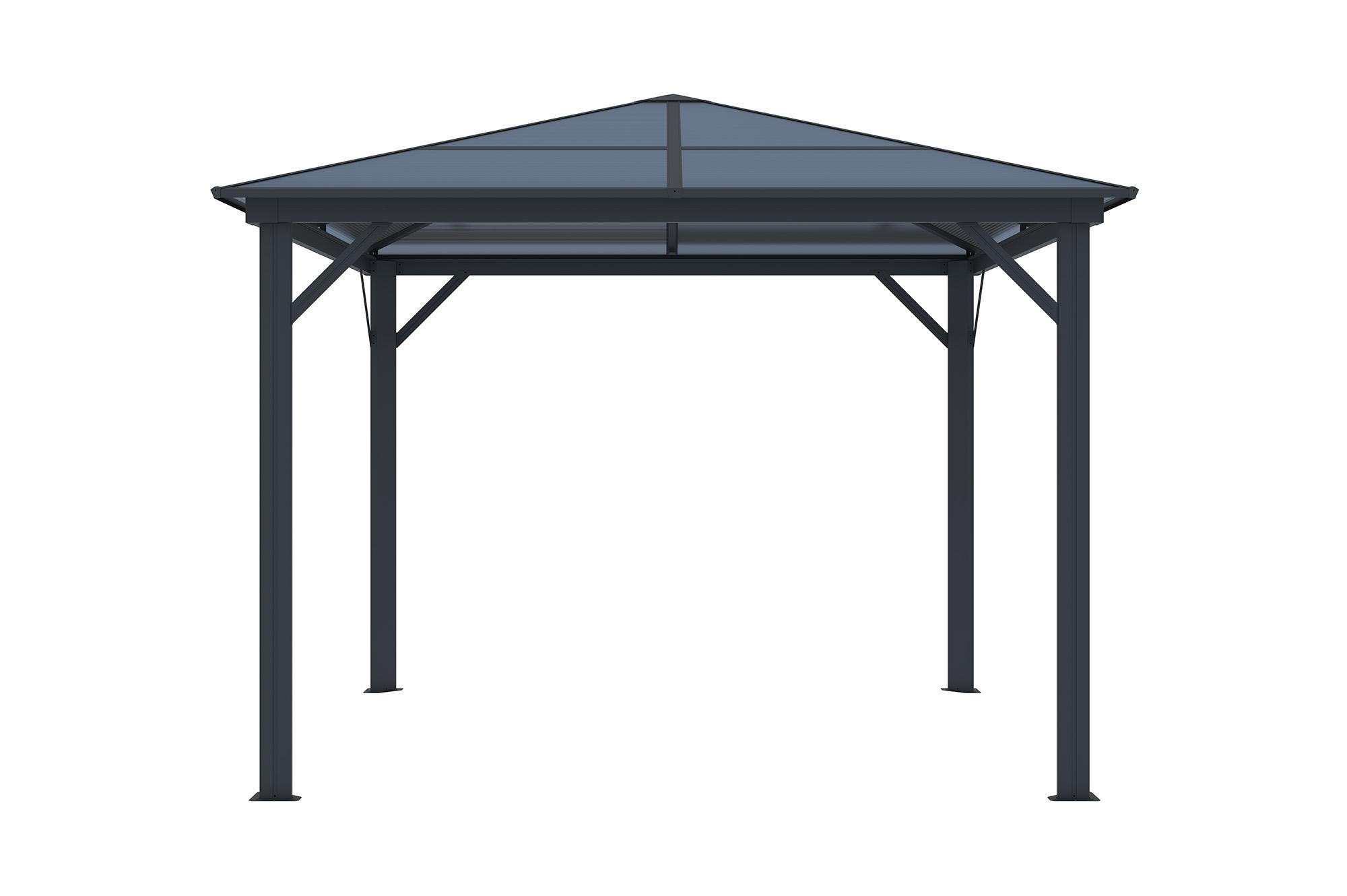PAVILLON Grace Anthrazitgrau 3m x 3m - Grau, Metall (300/251/300cm) - Cazeboo