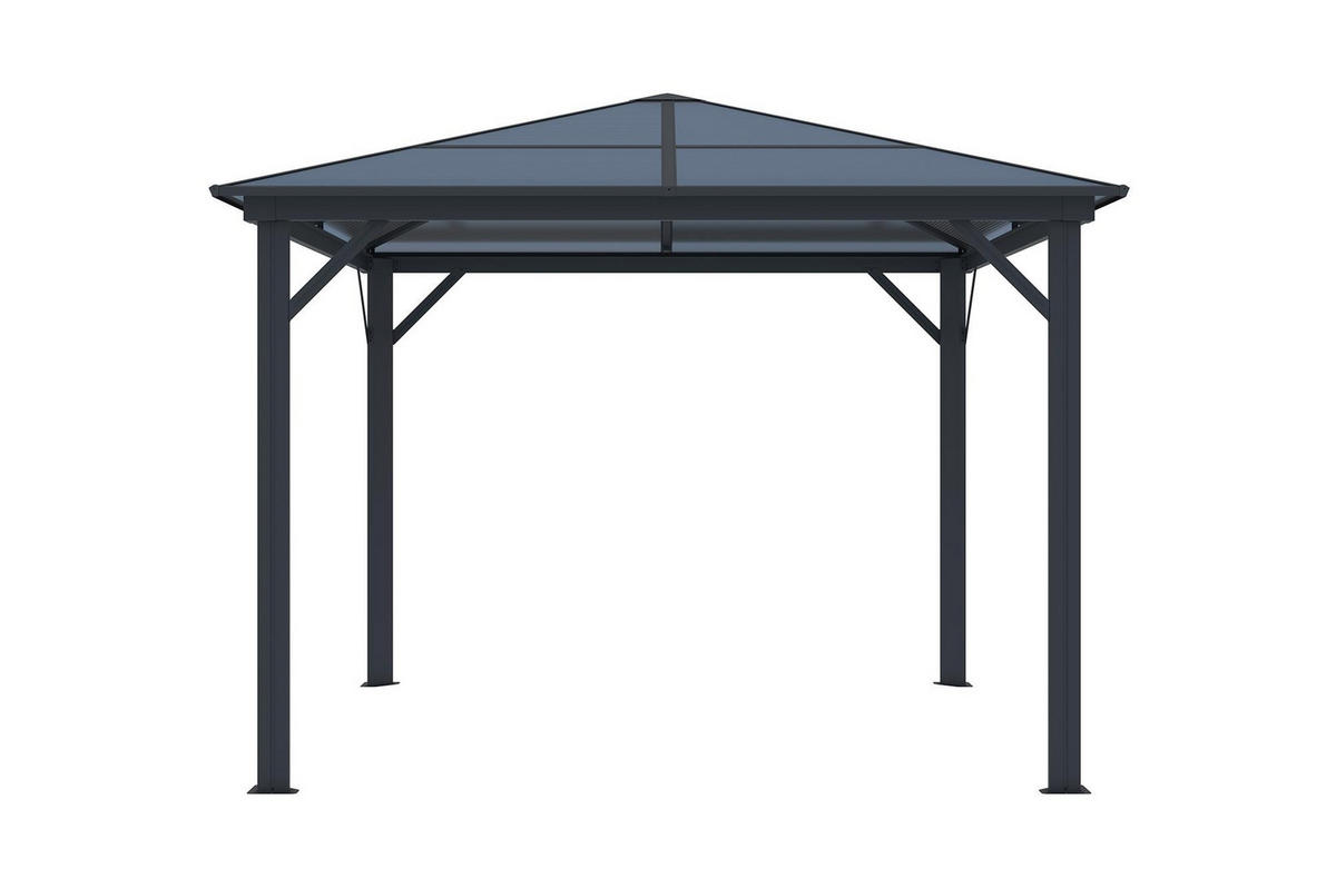 PAVILLON Grace Anthrazitgrau 3m x 3m - Grau, Metall (300/251/300cm) - Cazeboo