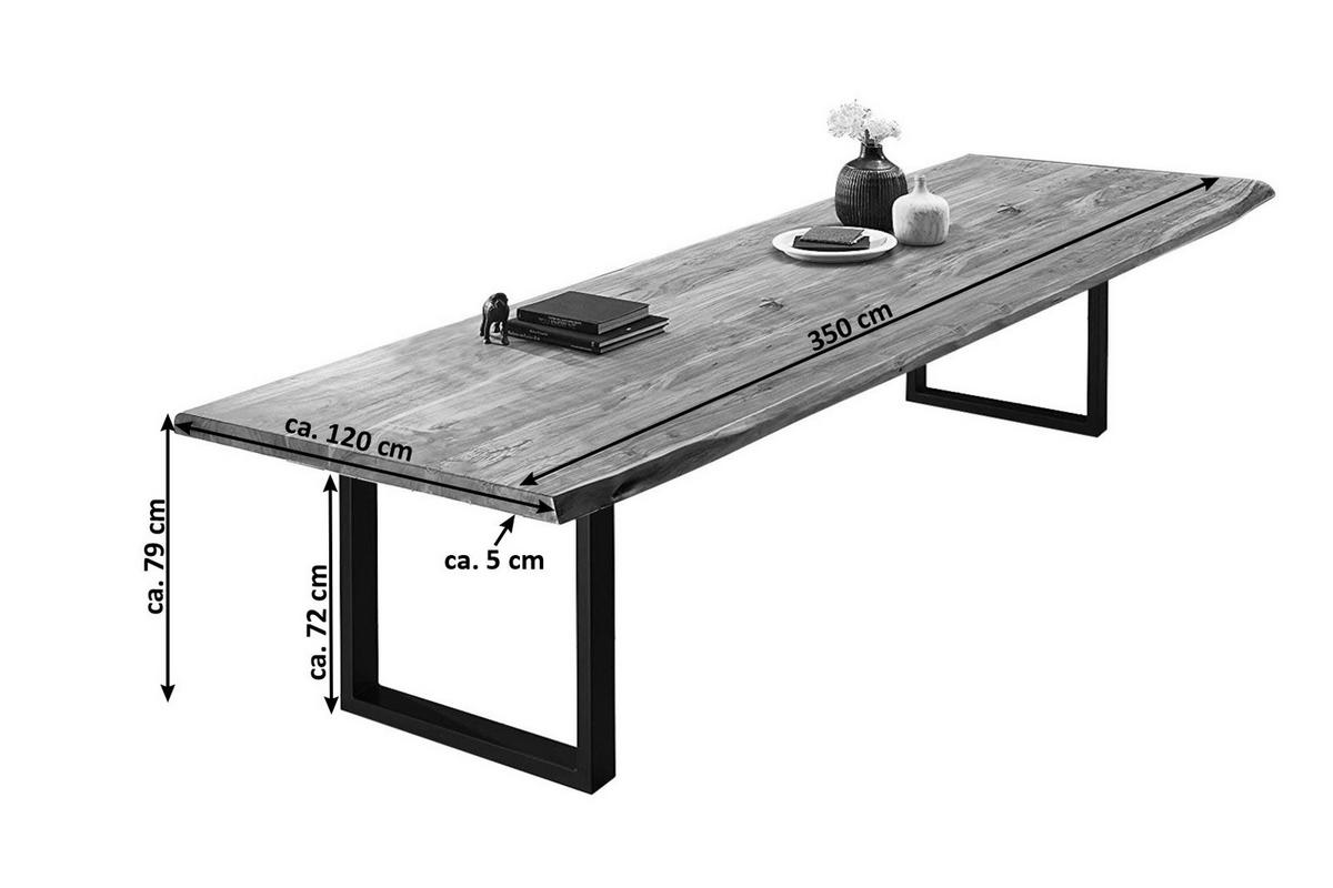 ESSTISCH VALIN - Beige/Schwarz, Holz/Metall (110/240/79cm) - SAM