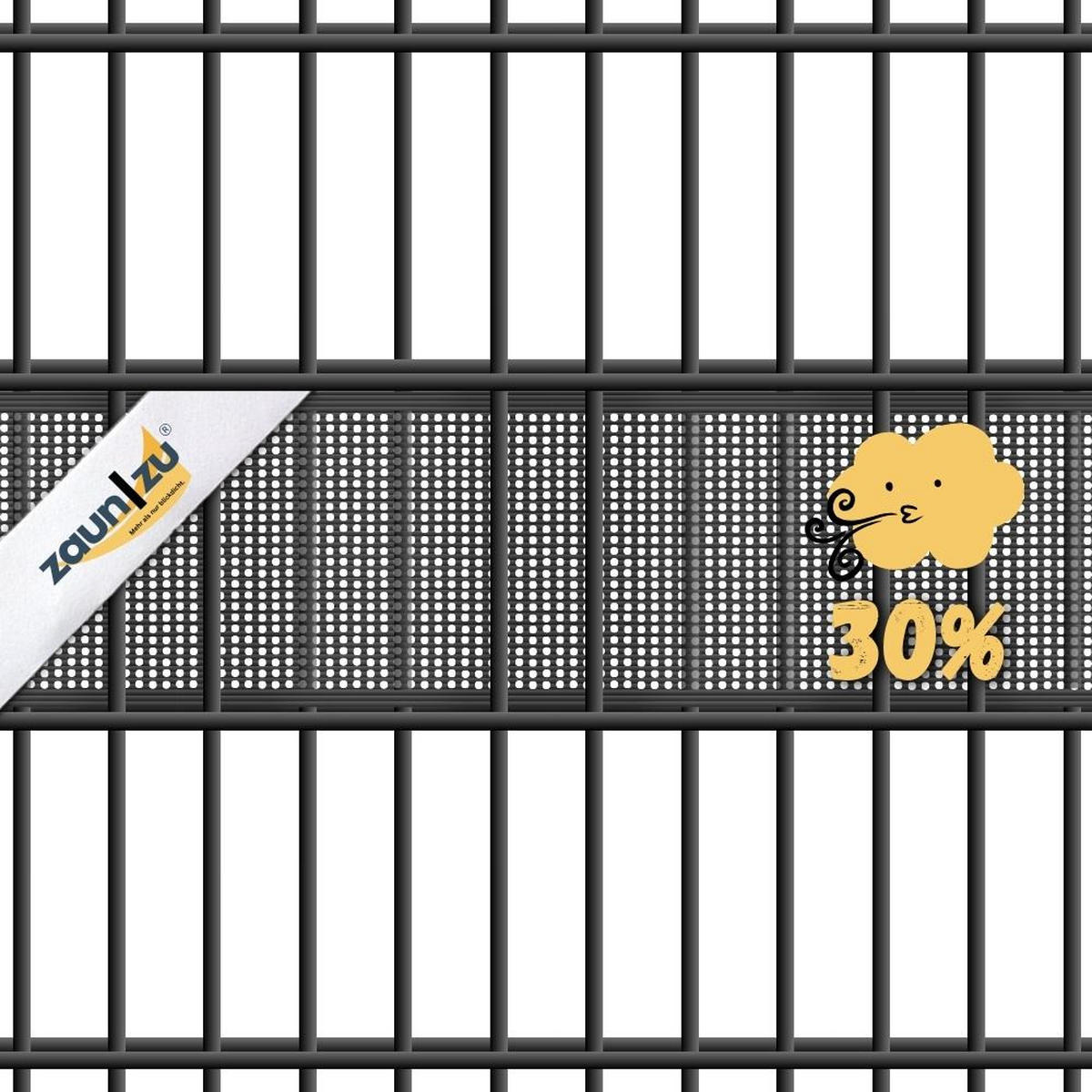 SICHTSCHUTZSTREIFEN Rille Gelocht 30 Prozent PP Streifen Tannengrün 26m - Dunkelgrün, Kunststoff (2600/19cm) - ZAUN|ZU
