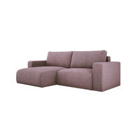 ECKSOFA Carl L-förmig Schlaffunktion und Bettkasten weicher Cordstoff flexibel stellbar lose Rückenkissen freistehend LINKS 143x247x83cm Light rose - Hellrosa, Holz/Textil (143/247cm) - DomoHome