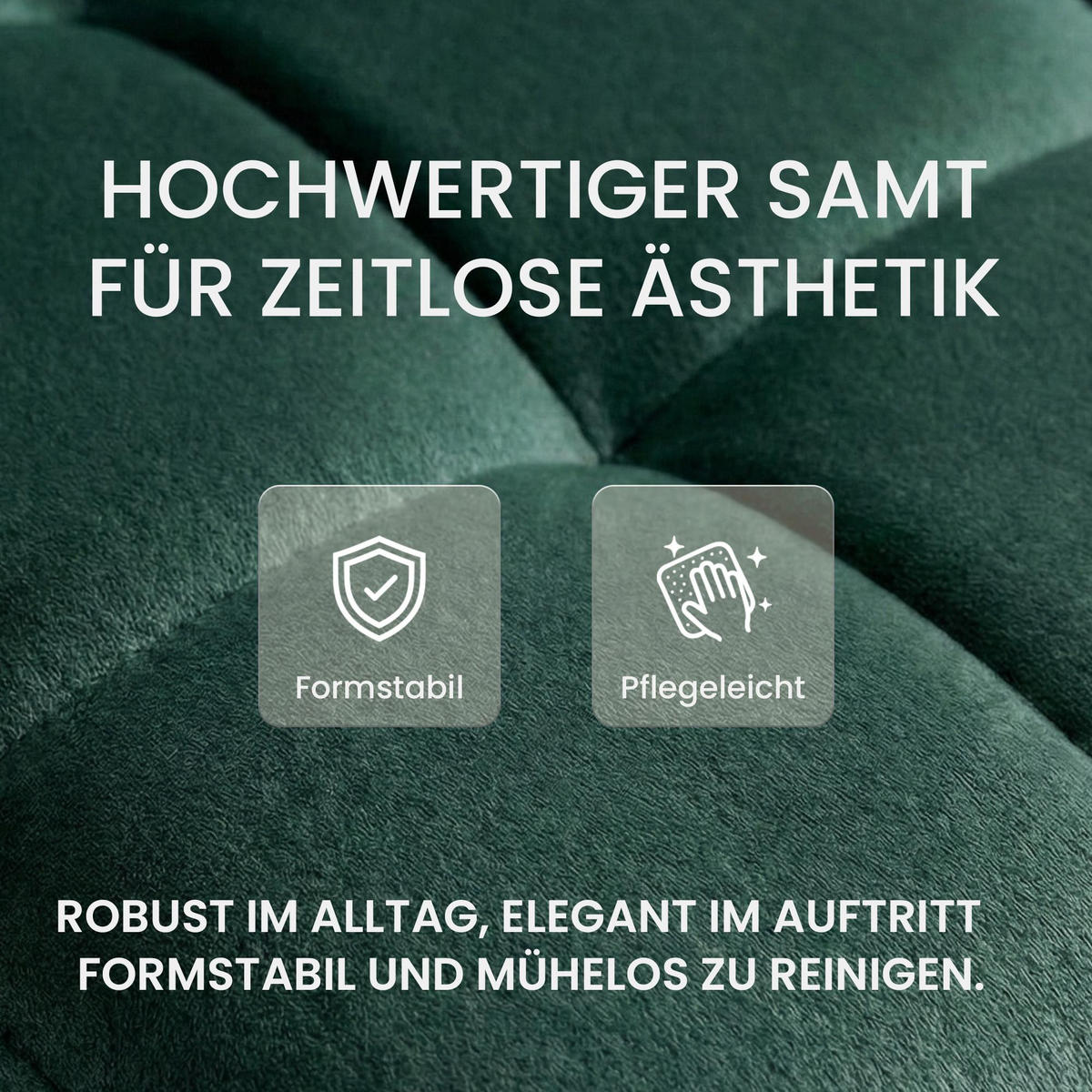 BARHOCKER Samt grün - Schwarz/Grün, Textil/Metall (46/94/47cm) - CLP