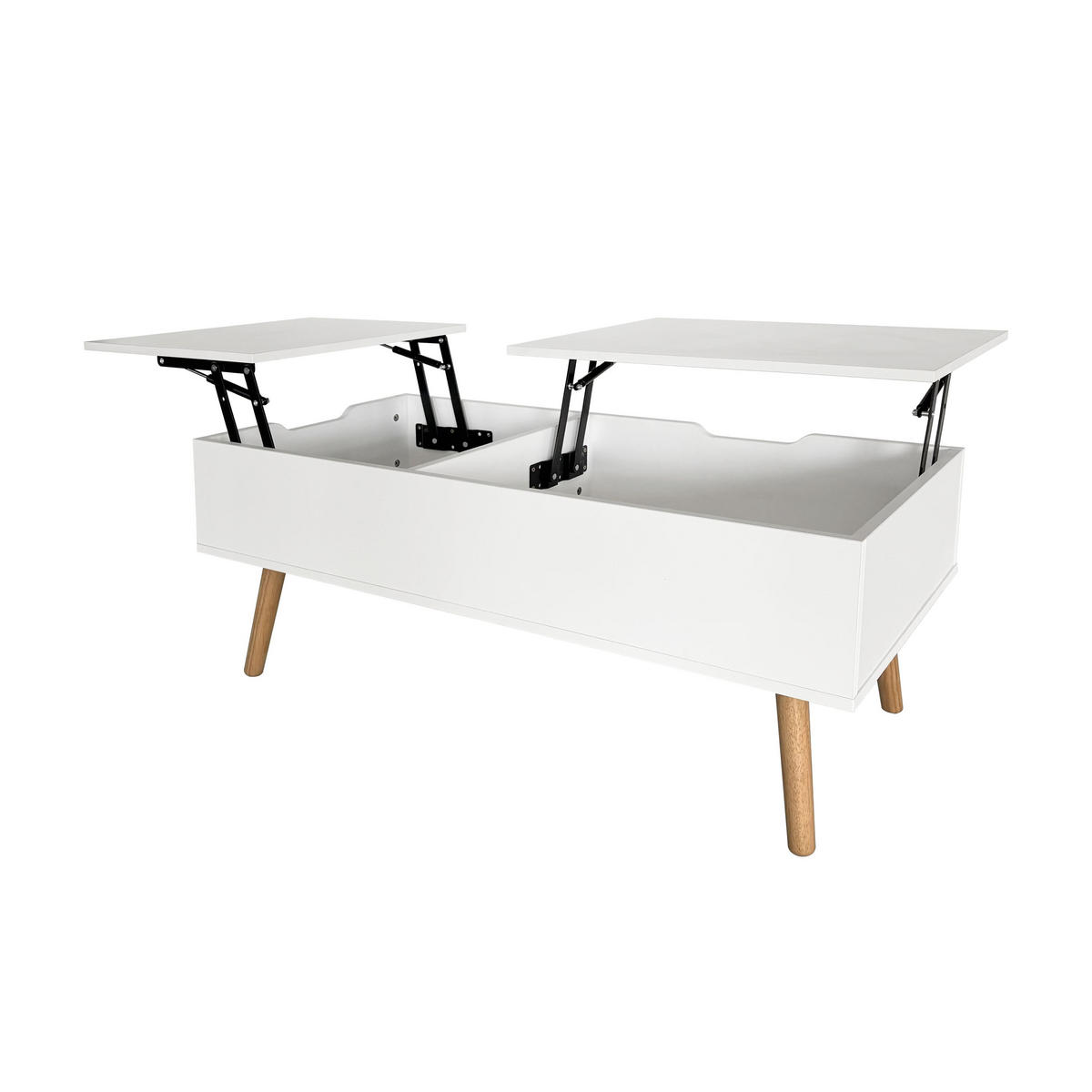 COUCHTISCH mit Stauraum Weiß - Weiß, Holzwerkstoff (50/100/41.5cm) - Home Collective