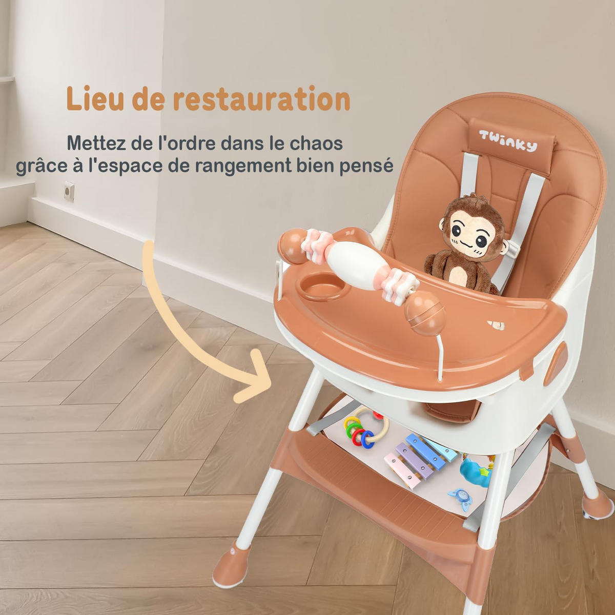 HOCHSTUHL Baby MAXI 2-in-1 mit Klappbarer Braun - Braun, Kunststoff (40/90/40cm) - Twinky