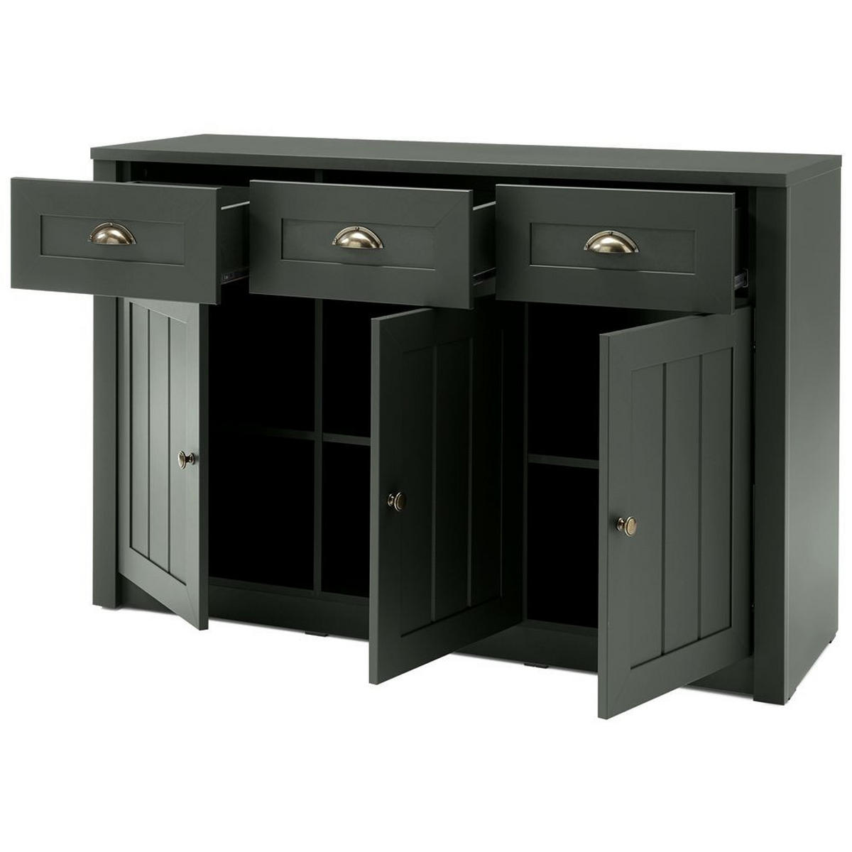 SIDEBOARD Athen-61 - Grün, Holzwerkstoff (130/86/43cm) - Lomado