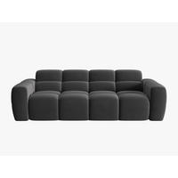 SOFA Lisa aus Samt dunkelgrau 4 Sitzplätze - Dunkelgrau, Textil (256/77/101cm) - Micadoni