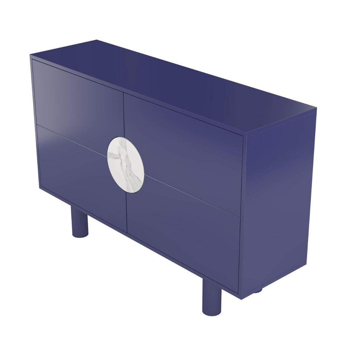 SIDEBOARD Zoe, Mit Marmor, 140 cm, Marineblau - Dunkelblau, Holz/Holzwerkstoff (140/90/40cm) - Dancan