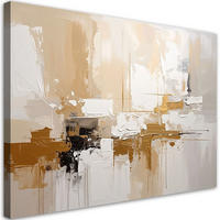 LEINWANDBILDER, Hellbeige Abstraktion mit zarten Reflexionen - Beige, Textil (100/70cm) - Feeby