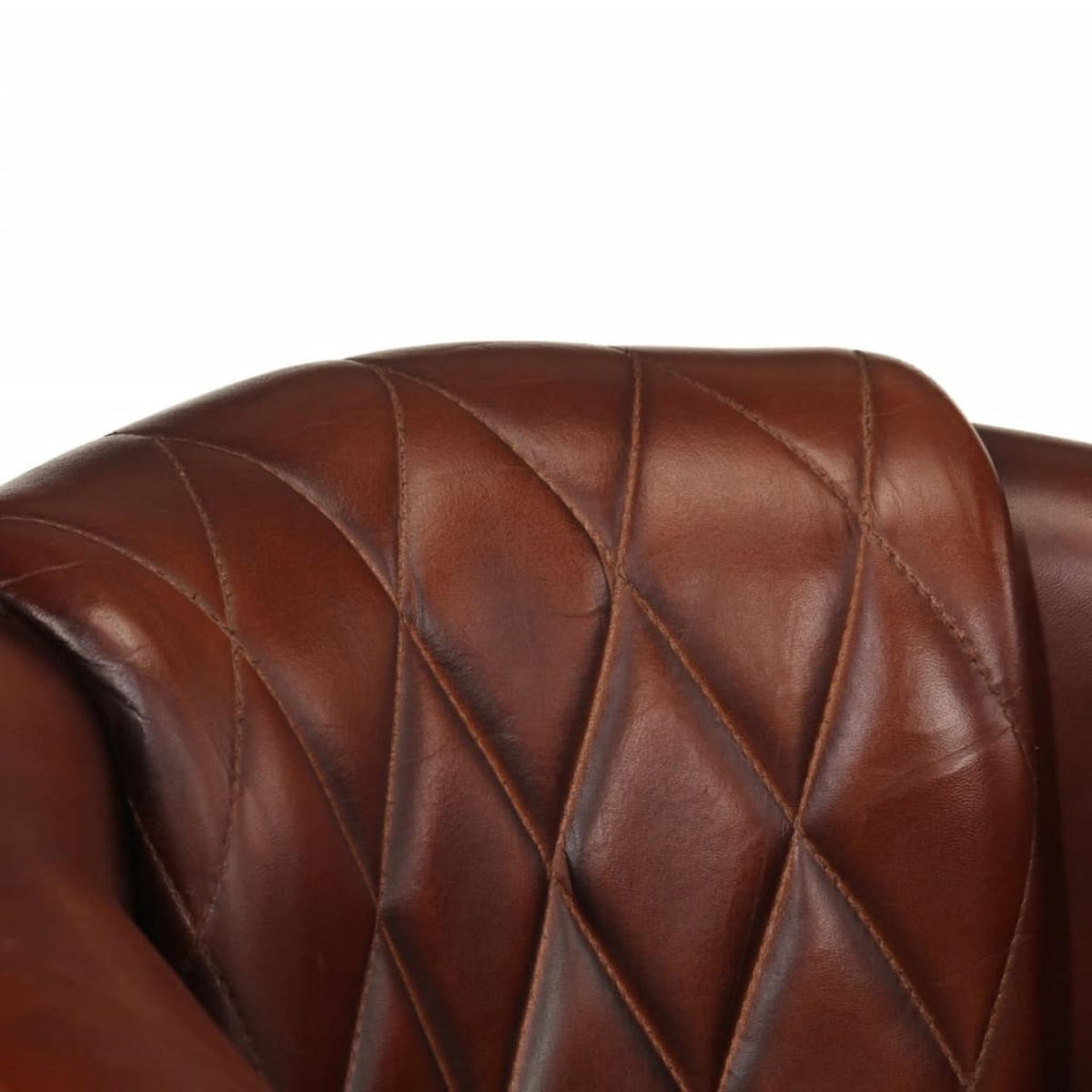 CLUBSESSEL Atmungsaktives Material 58/54/70 cm Braun Ler - Braun, Leder (54/70/58cm) - vidaXL
