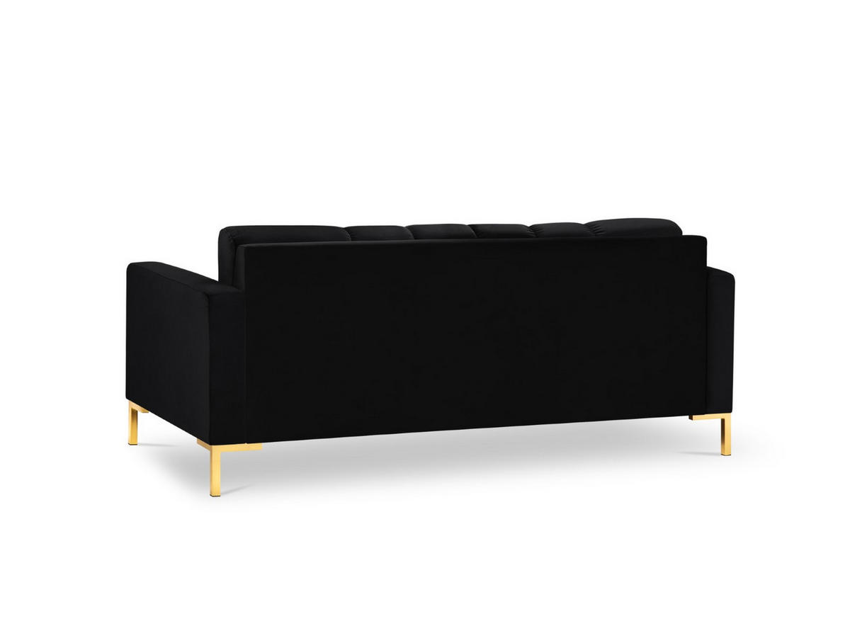 SOFA Mamaia aus Samt schwarz 2 Sitzplätze - Schwarz, Textil (92/75/152cm) - Micadoni