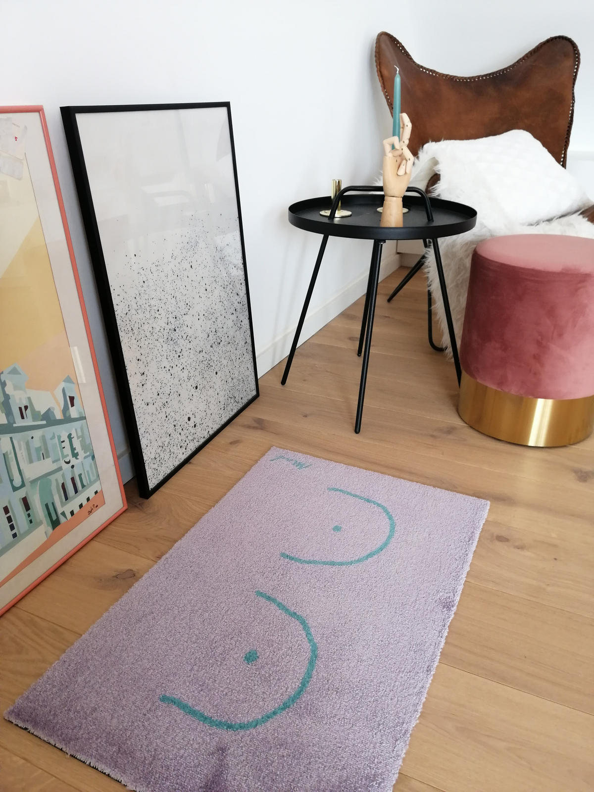 INDOOR FUßMATTE "Pola" mit Motiv "Brüste" Flieder 50 x 75 cm - Lila/Flieder, Kunststoff/Textil (50/75cm) - MAD ABOUT MATS