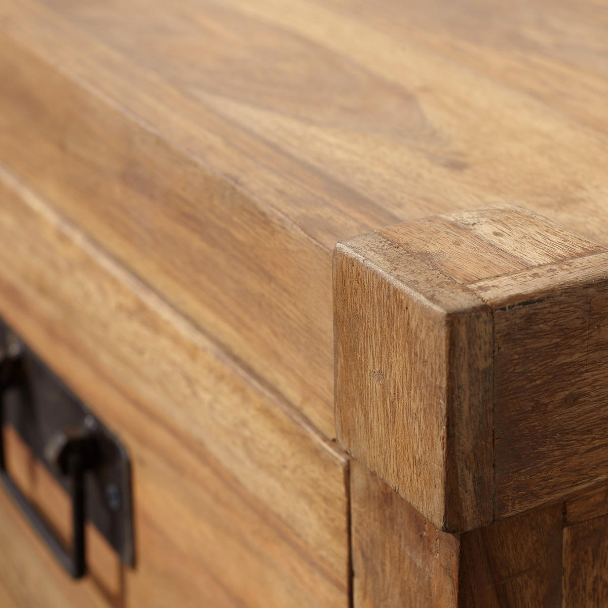 SIDEBOARD - Massivholz - Sheeshamfarben/Schwarz, Holz/Metall (140/85/45cm) - home24