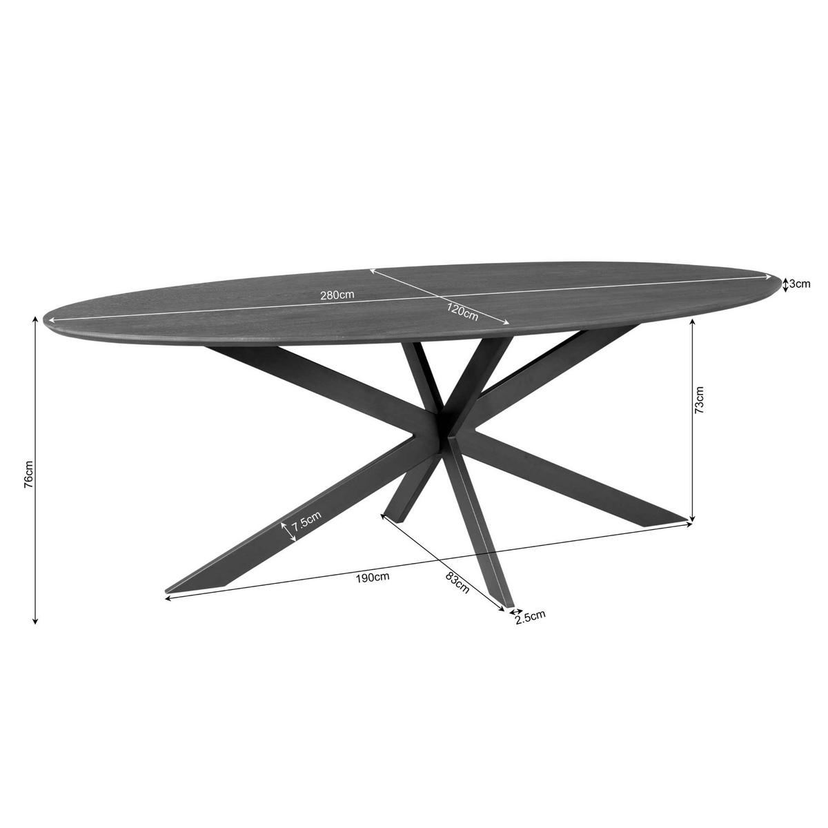 ESSTISCH Ferris Braun 120/280/76 cm - Braun, Holz (120/280/76cm) - Starfurn