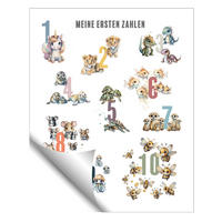 POSTER 40x50 cm Deko Kinderzimmer Pastell Lernposter - Weiß, Papier (40/50/2cm)