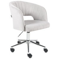 BÜROSTUHL Hellgrau Katonah - Silberfarben/Hellgrau, Textil (57/78/57cm) - Beliani