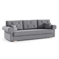 SCHLAFSOFA STAR, Sofa mit Schlaffunktion und Bettkasten, Farbe: Grau, Veloursstoff - Grau, Textil (237/90/85cm) - Sepro Meble