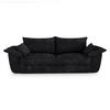 SOFA 3-Sitzer Gerippter Samt XXL Schwarz 232cm - Schwarz, Textil (232/92/102cm) - Sia Home
