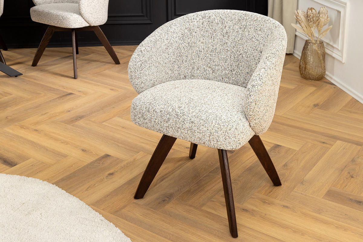 STUHL WALKÜRE Strukturstoff Beige 80 cm - Beige/Braun, Holz/Textil (59/78/59cm) - riess-ambiente
