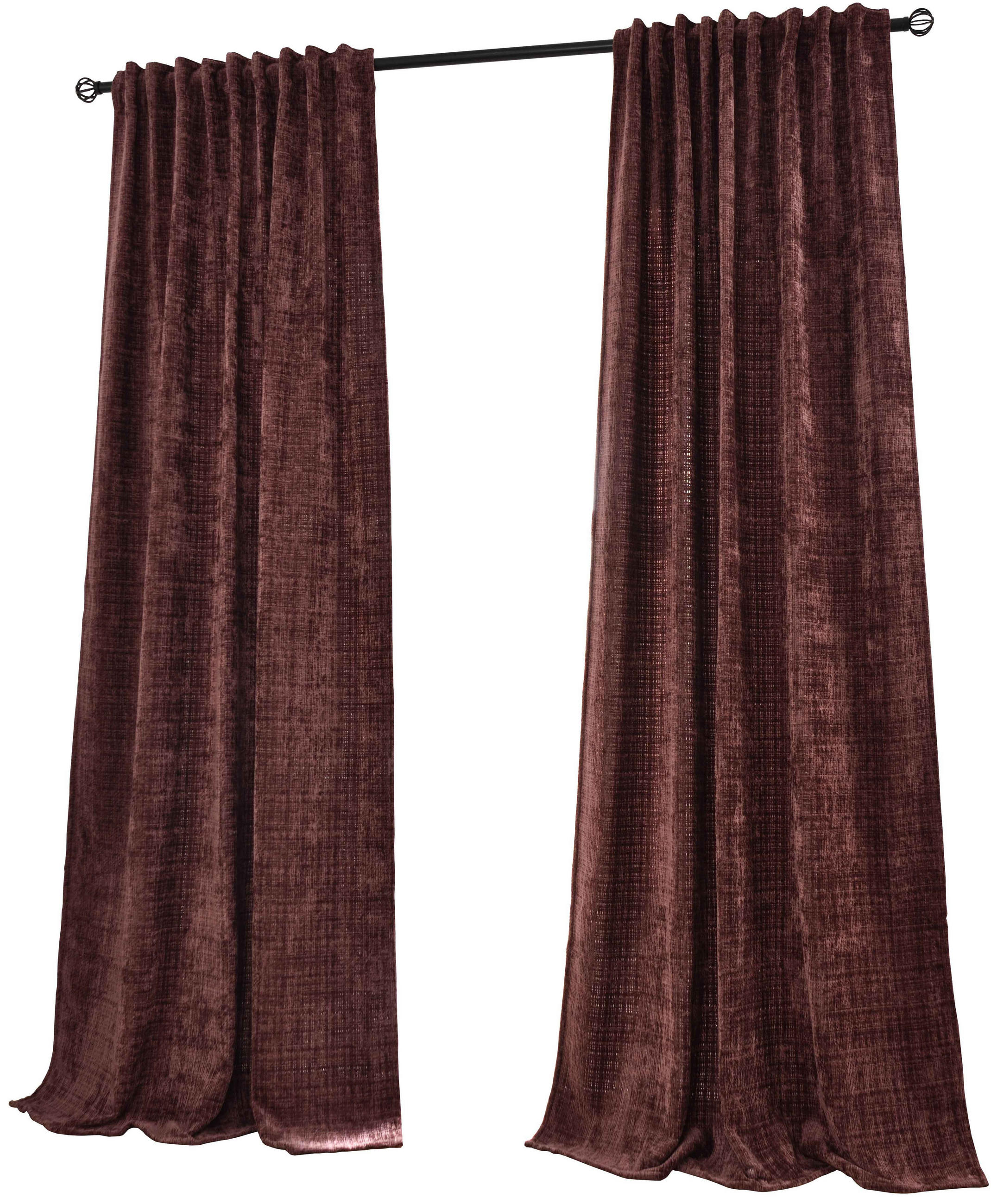 VORHANG 2ER SET RIGA HxB 245x140 cm Rot - Weinrot, Textil (140/245cm) - Gardinenbox