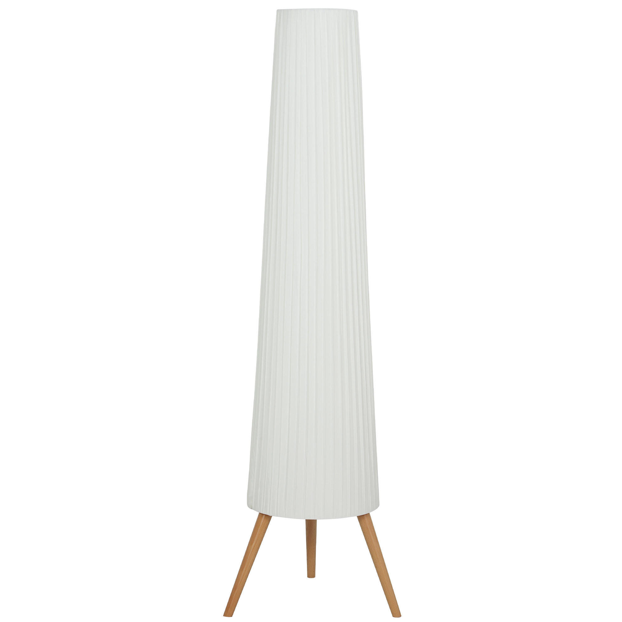 STEHLAMPE Led Dimmbar Fußschalter - Weiß, Holz (46/46/153cm) - HOMCOM