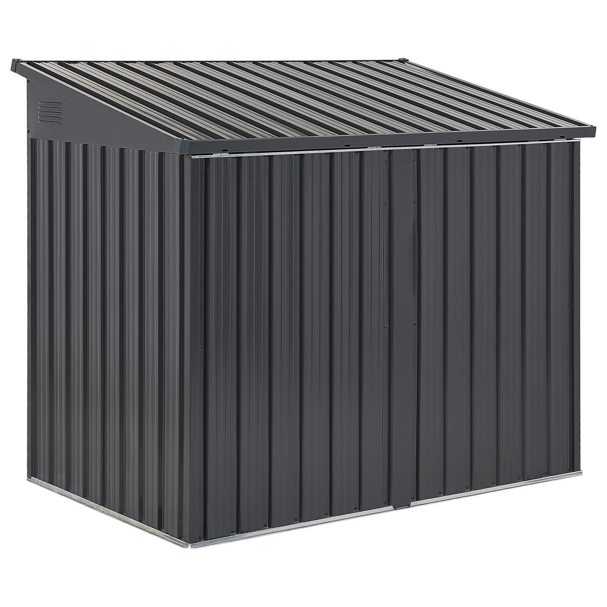 GERÄTEHAUS mit 2 Türen Stahl graphitgrau Moena - Grau, Metall (158/134/96cm) - Beliani