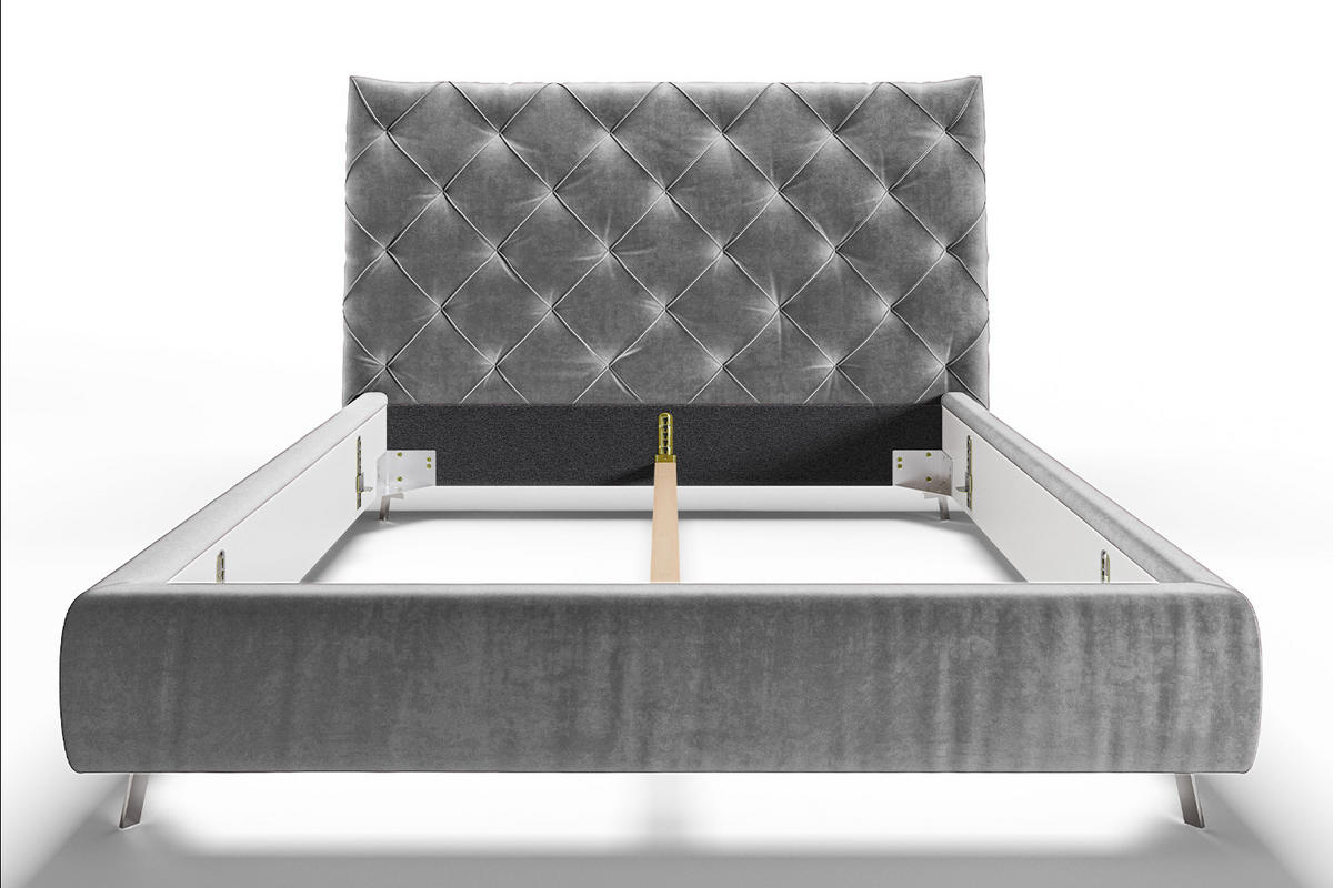 POLSTERBETT ANNY Silber Massivholz - Silberfarben, Textil (140/200cm) - KAWOLA