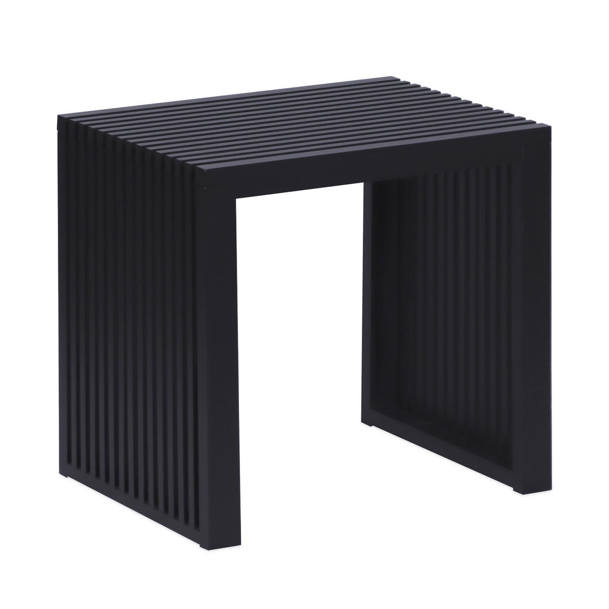 SITZBANK - Schwarz, Holz/Textil (45/43/33cm) - Relaxdays